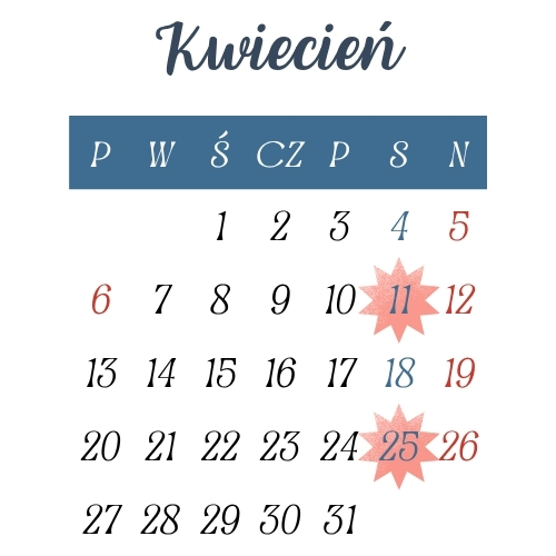 aktualność: Kwiecień 2026 r. - pracujące soboty