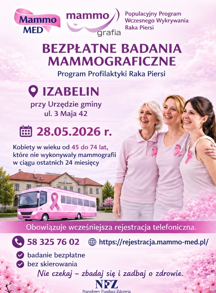 aktualność: Bezpłatne badania mammograficzne