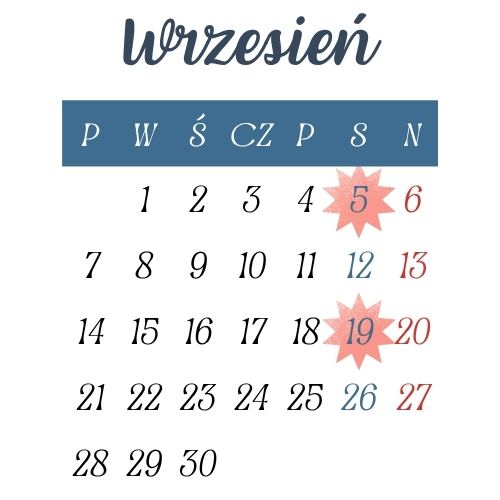 aktualność: Wrzesień 2026 r. - pracujące soboty
