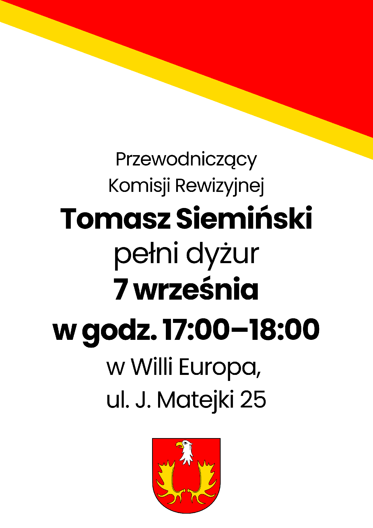 aktualność: Dyżur radnego gminy